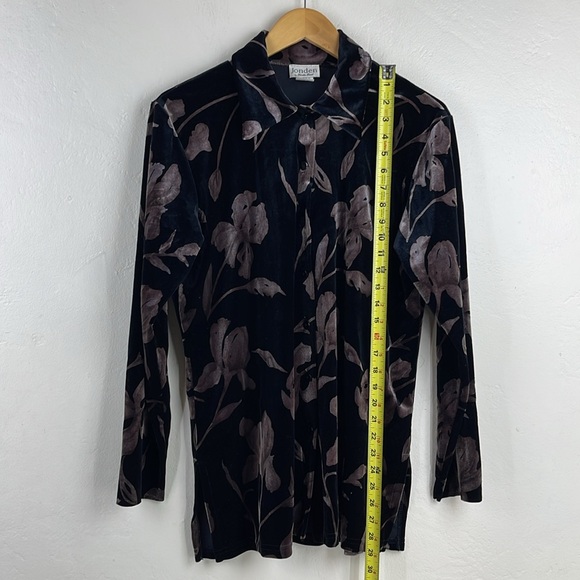 Linda leal jondel velvet top black top long sleeve - Picture 2 of 9